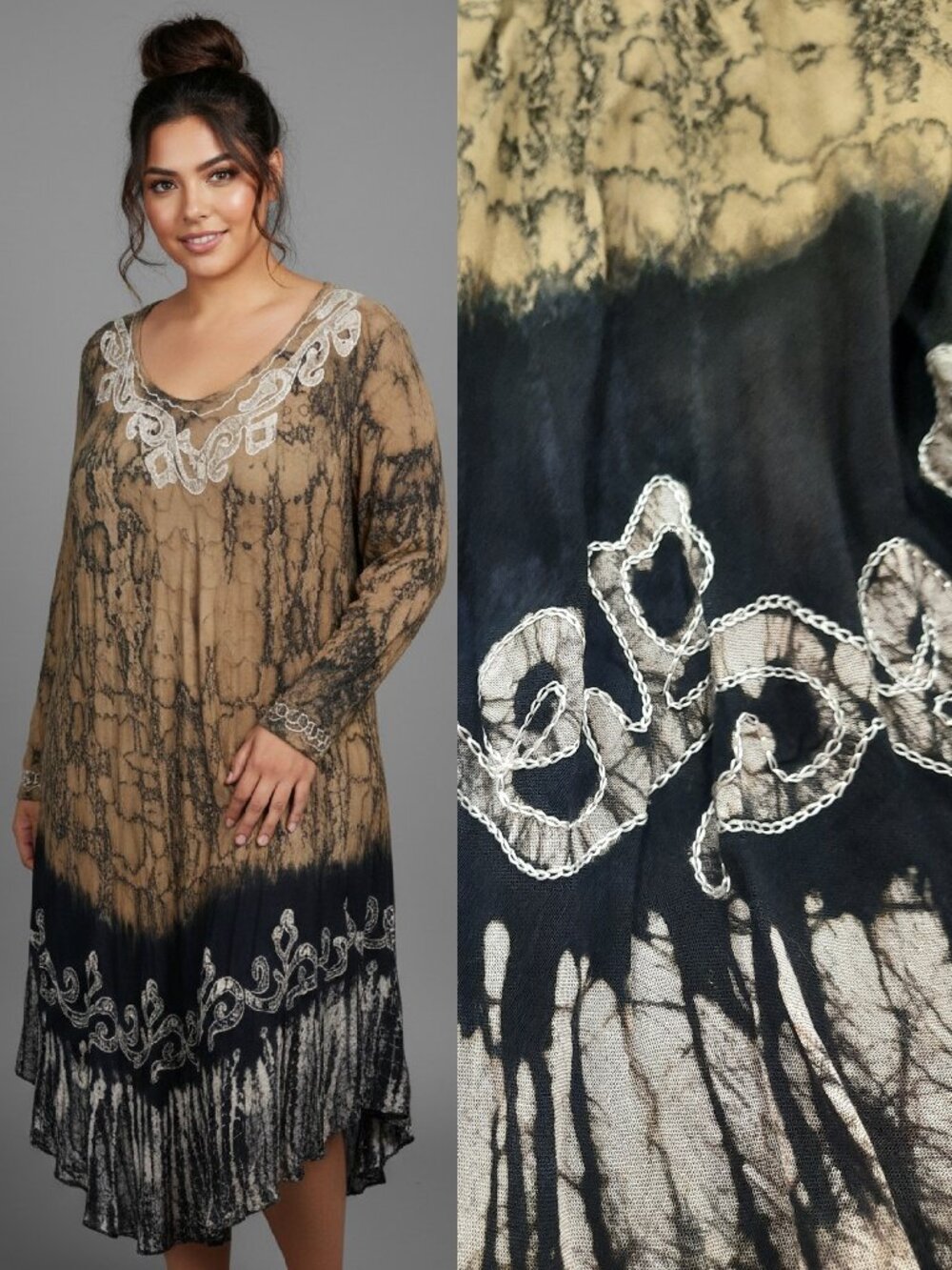Y2K embroidered tie dye boho dress - India Boutique brand - NWT